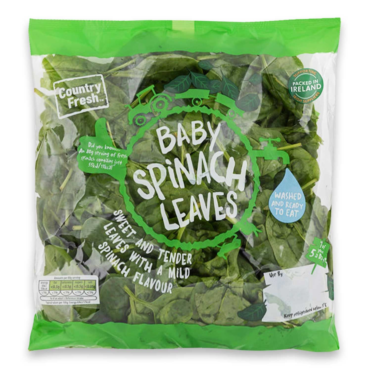 Baby Spinach Leaves 90g Country Fresh